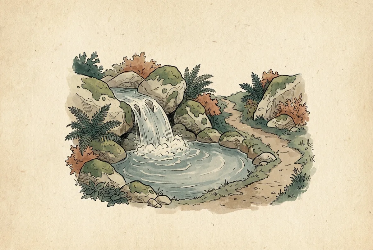 Field-journal illustration of fun hikes in Connecticut